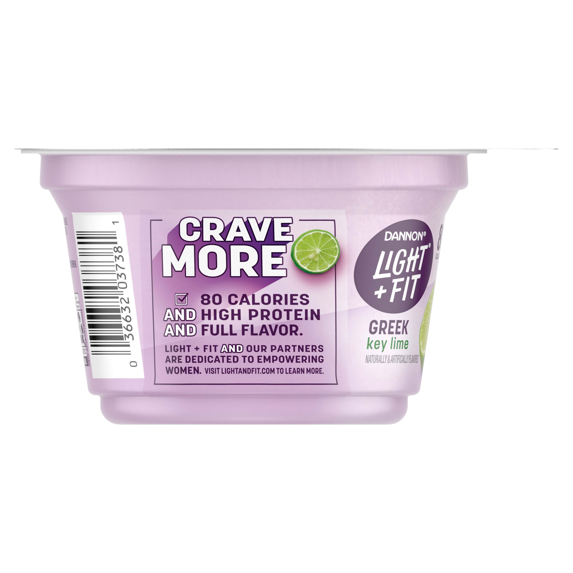 slide 4 of 5, Dannon Light + Fit Key Lime Greek Fat Free Yogurt, Creamy and Delicious Gluten Free Yogurt, 5.3 OZ Yogurt Cup, 5.3 oz