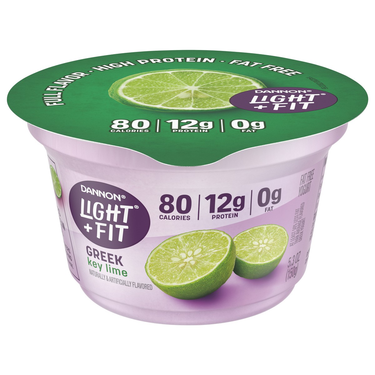 slide 1 of 5, Dannon Light + Fit Key Lime Greek Fat Free Yogurt, 5.3 OZ Yogurt Cup, 5.3 oz