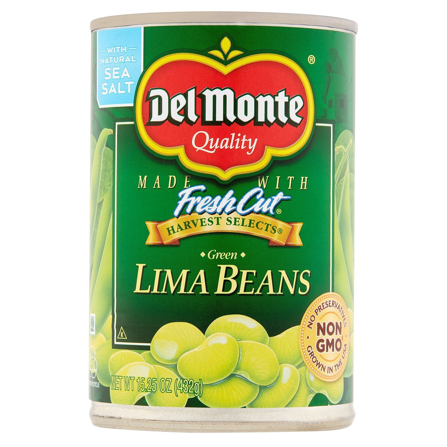 slide 1 of 3, Del Monte Green Lima Beans, 15.25 oz