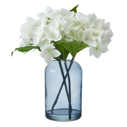 Elements Artificial White Hydrangea Arrangement - 12 Inch
