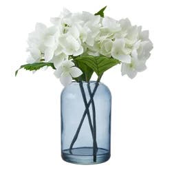 Elements Artificial White Hydrangea Arrangement - 12 Inch