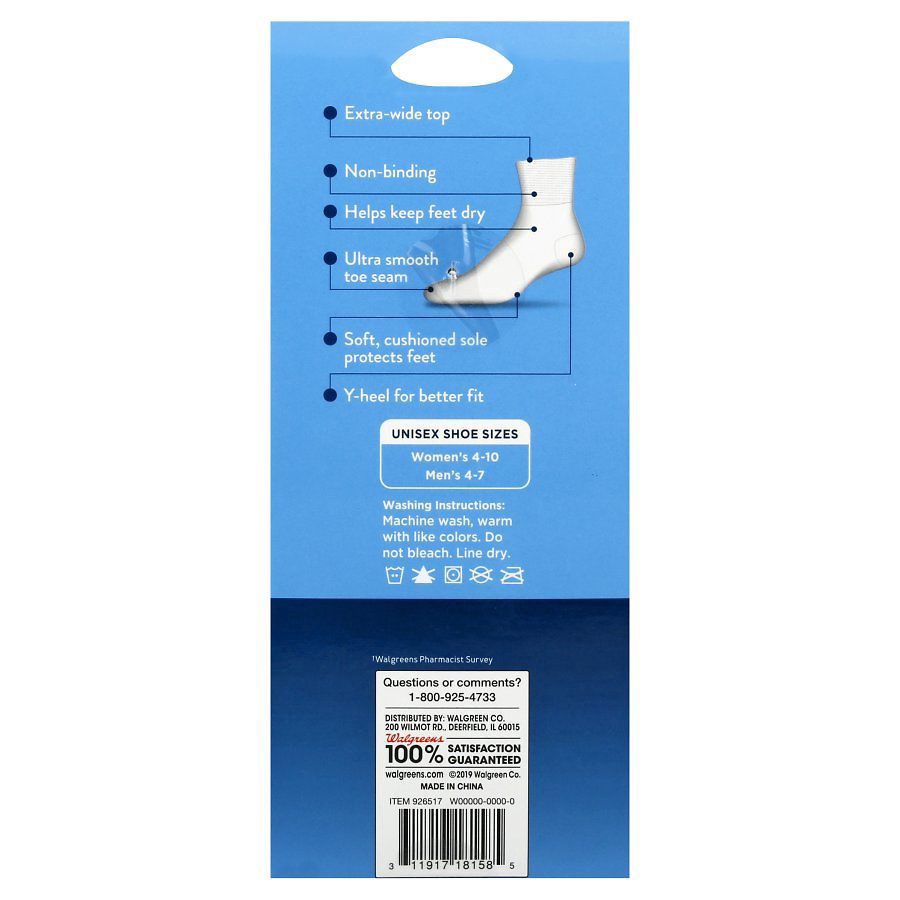 slide 2 of 3, Walgreens Diabetic Quarter Socks For Women 6-10, 3 pair