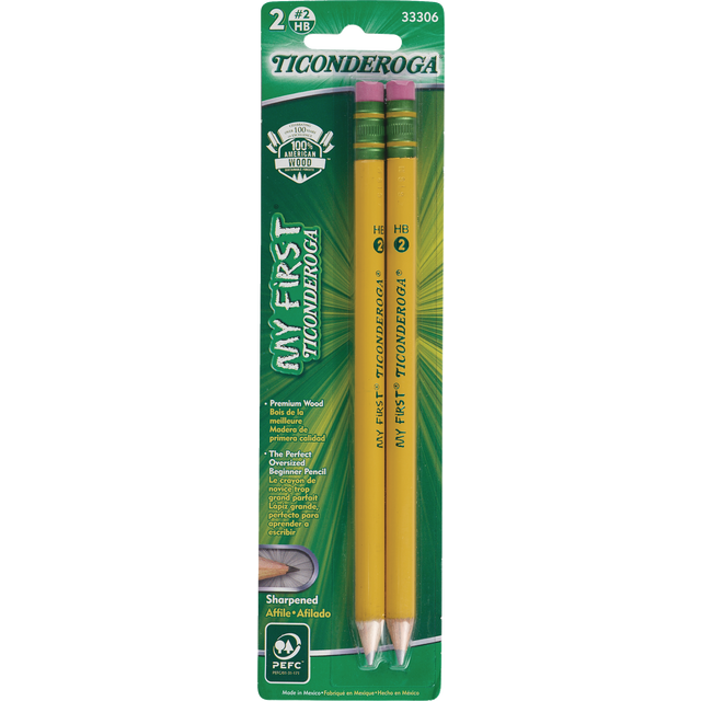 slide 1 of 1, Ticonderoga My First Pencils, 2 ct