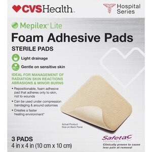slide 1 of 1, Cvs Health Sterile Foam Adhesive Pads, 3Ct, 1 ct