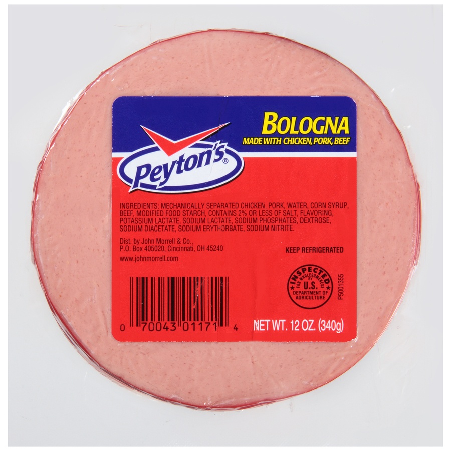 slide 1 of 1, Peyton's Bologna, 12 oz