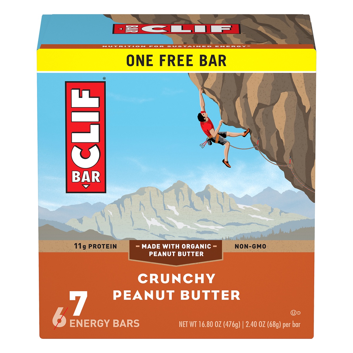 slide 1 of 1, CLIF Energy Bar Crunchy Peanut Butter, 7 ct