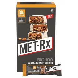 MET-Rx Big 100 Protein Bars, Vanilla Caramel Churro Bars Protein