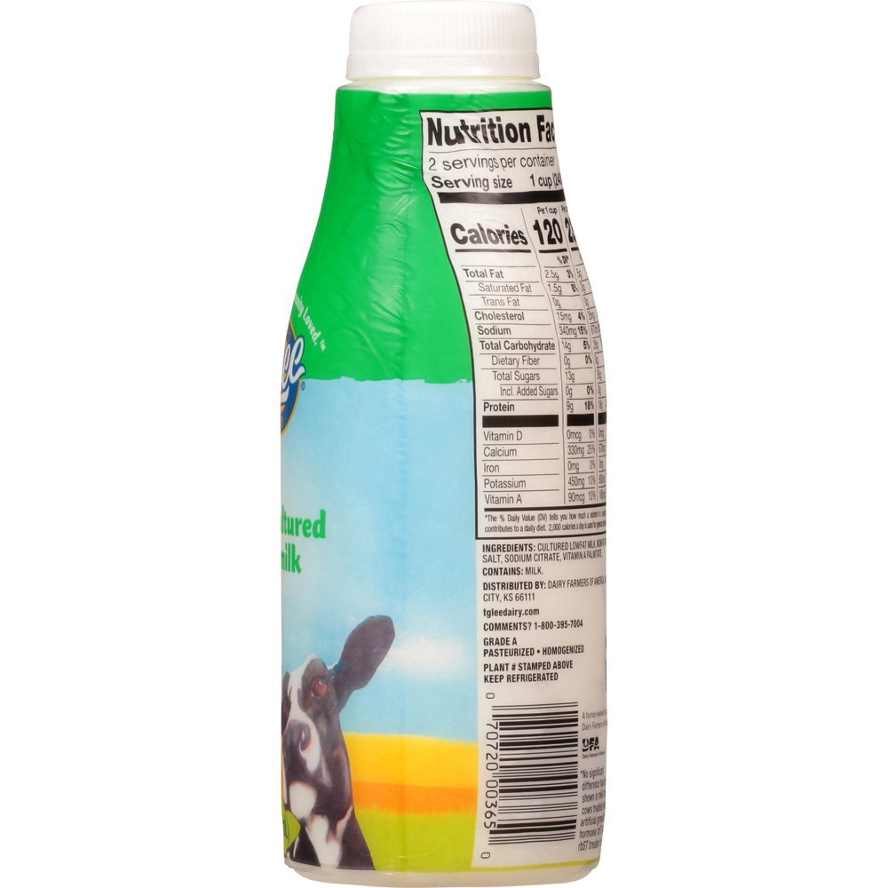 slide 3 of 5, T.G. Lee Dairy 1% Lowfat Cultured Buttermilk, Pint - 1 Bottle, 1 pint