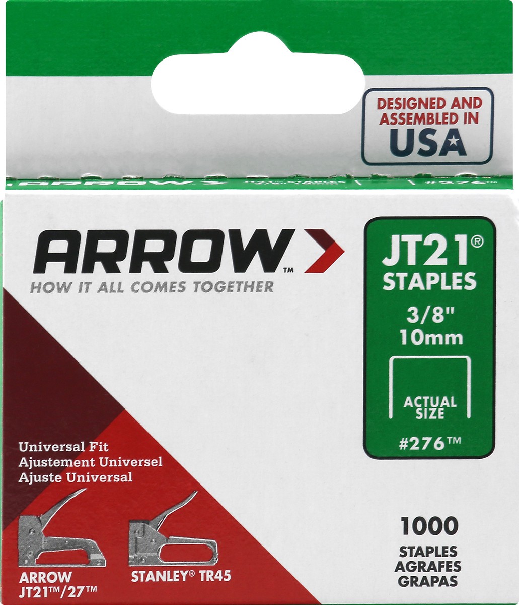 slide 2 of 11, Arrow 3/8 Inch JT21 Staples 1000 ea, 1000 ct