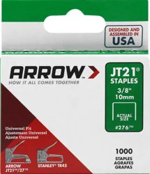 Arrow 3/8 Inch JT21 Staples - 1000 ea
