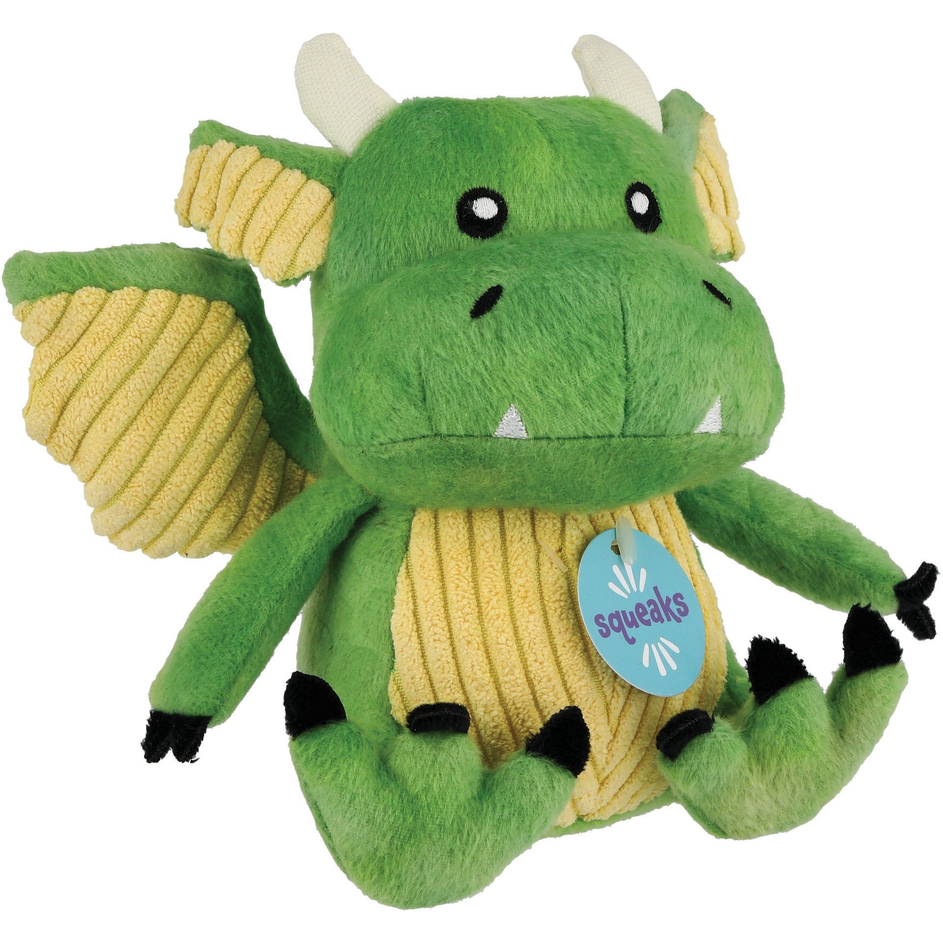 slide 1 of 1, Woof & Whiskers Green Dragon Plush Dog Toy, 1 ct