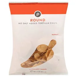 Publix Tortilla Chips, No Salt Added, Round