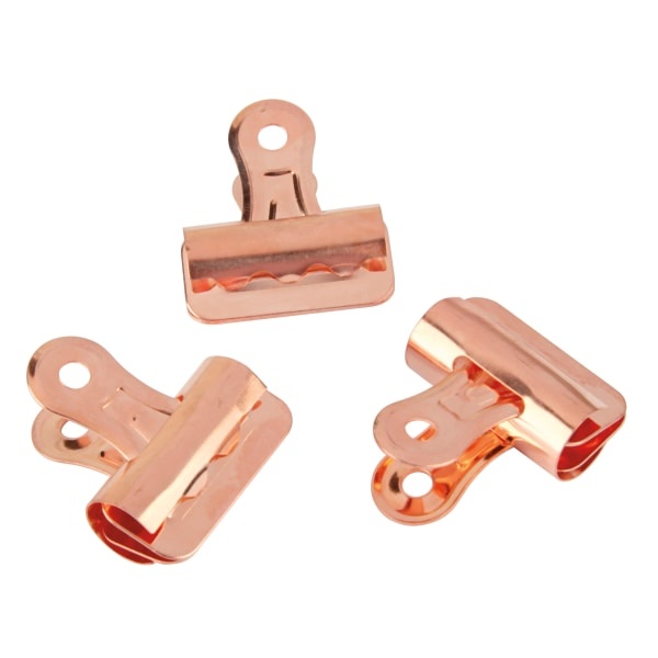 slide 1 of 1, Office Depot Brand Electroplating Bulldog Clips, 1 1/4'', 140-Sheet Capacity, Rose Gold, Pack Of 6 Clips, 6 ct