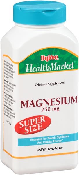 slide 1 of 1, Hy-Vee HealthMarket Dietary Supplement Magnesium, 250 ct; 250 mg