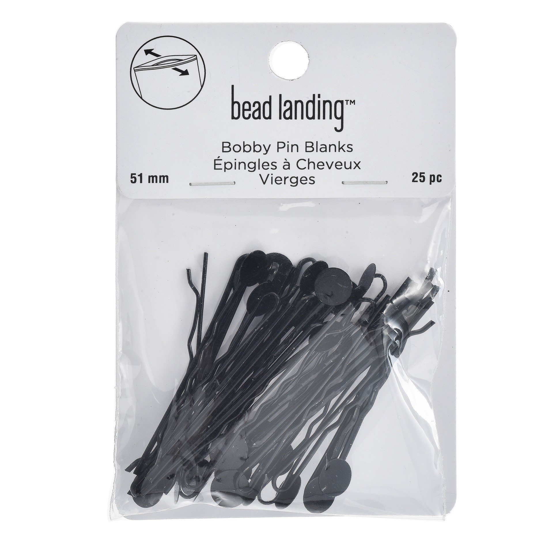 slide 2 of 3, Bobby Pins With 8mm Circle Blanks, 25ct. By Bead Landing, 8mm