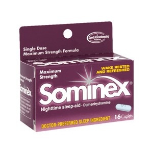 slide 1 of 1, Sominex Caplets Maximum Strength, 16 ct