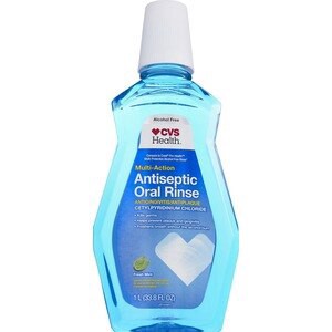 slide 1 of 1, CVS Health Alcohol Free Multi-Action Antiseptic Oral Rinse, Fresh Mint, 1 L, 1 liter