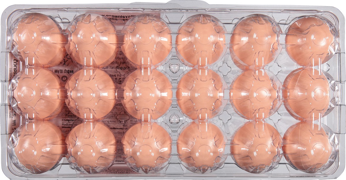 slide 7 of 9, Organic Valley Large Brown Free Range Organic Eggs, 18 ct, 