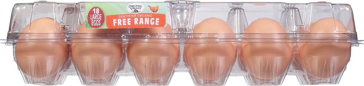 slide 5 of 9, Organic Valley Large Brown Free Range Organic Eggs, 18 ct, 
