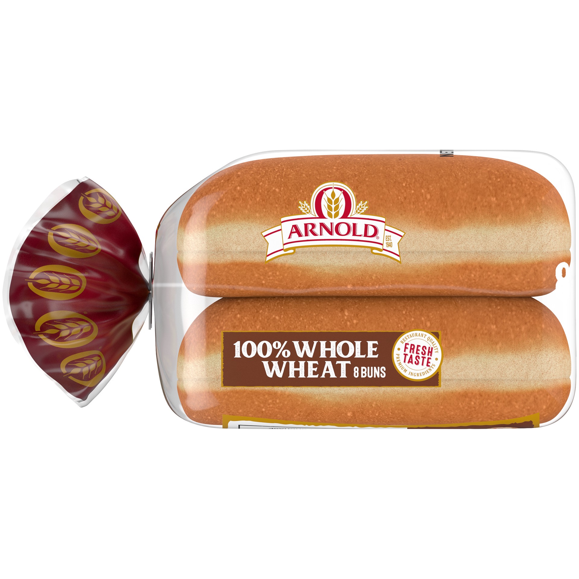 slide 5 of 5, Arnold Whole Grains 100% Whole Wheat Hot Dog Buns, 14 oz