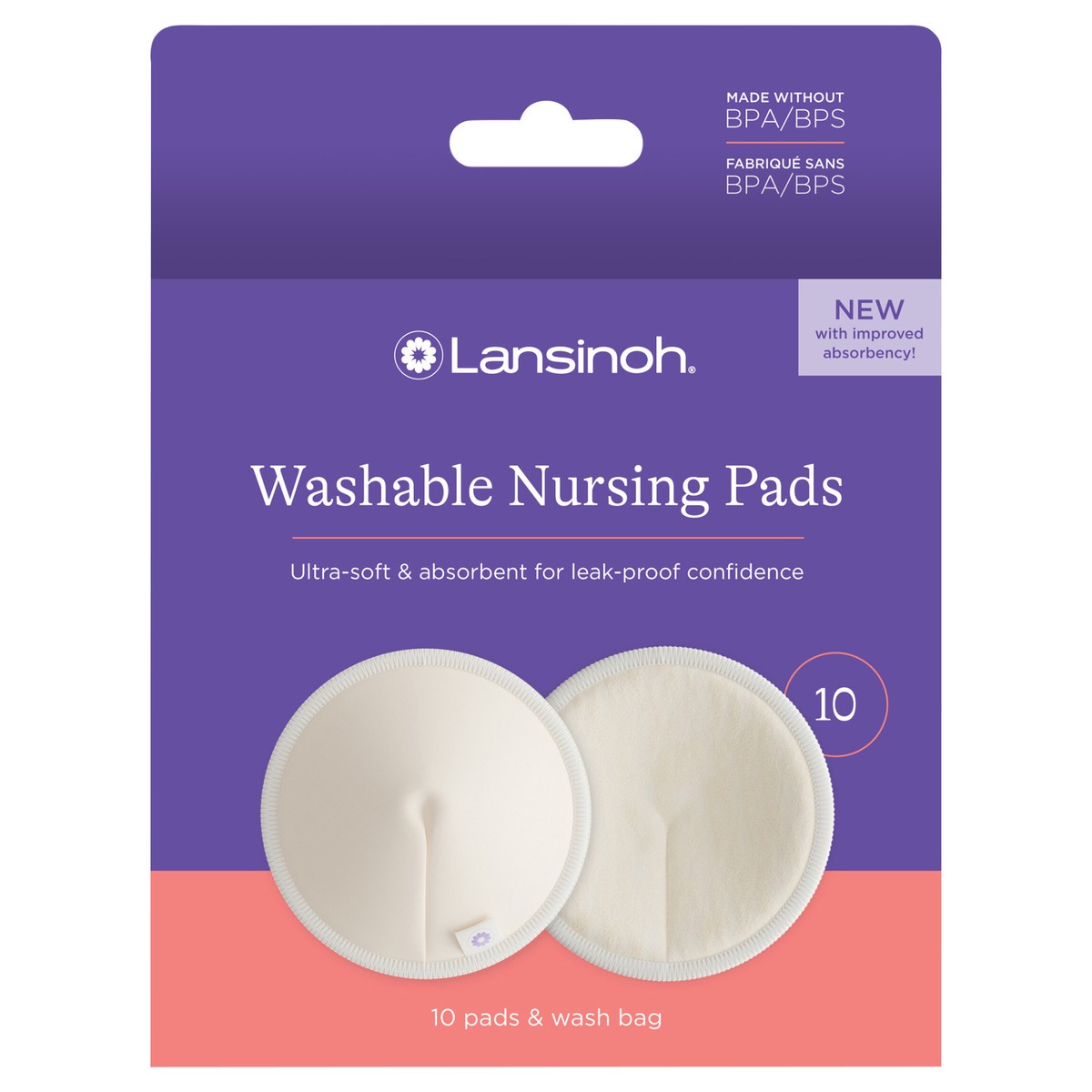 slide 1 of 10, Lansinoh Washable Nursing Pads 10ct, 1EA, 10 ct