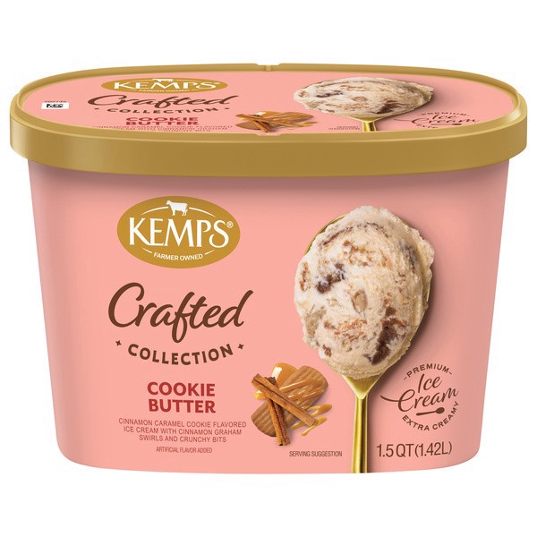 slide 1 of 1, Kemps Premium Extra Creamy Cookie Butter Ice Cream, 1.5 qt