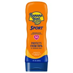 Banana Boat Sport Ultra Sunscreen Lotion SPF 50 Broad Spectrum Superior Endurance Vs Sweat + Water