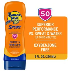 Banana Boat Sport Ultra Sunscreen Lotion SPF 50 Broad Spectrum Superior Endurance Vs Sweat + Water