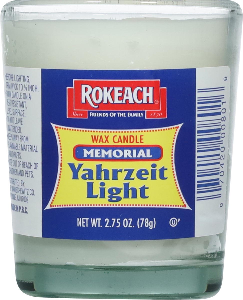 slide 4 of 9, Rokeach Memorial Yahrzeit Light Candle, 2.75 oz