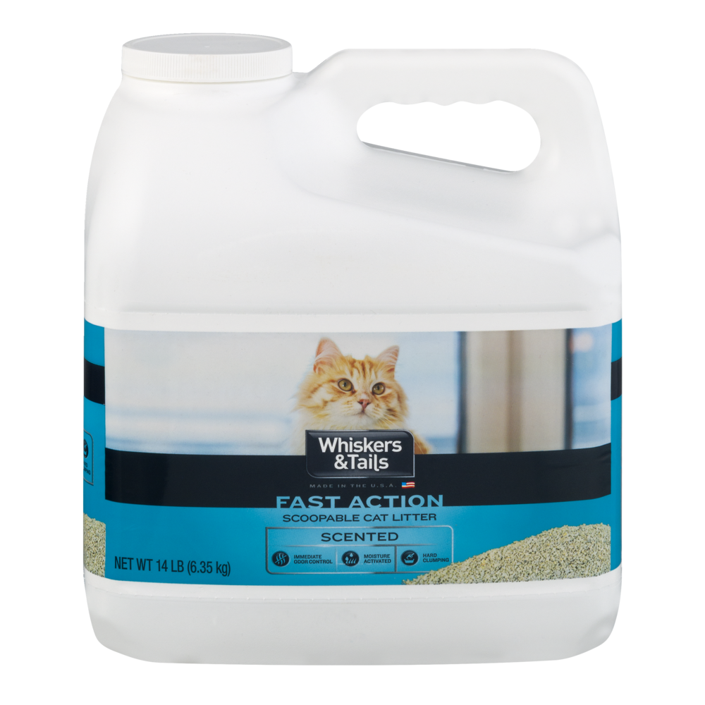 slide 1 of 1, Whiskers & Tails Scoopable Cat Litter Fast Action Scented, 14 lb