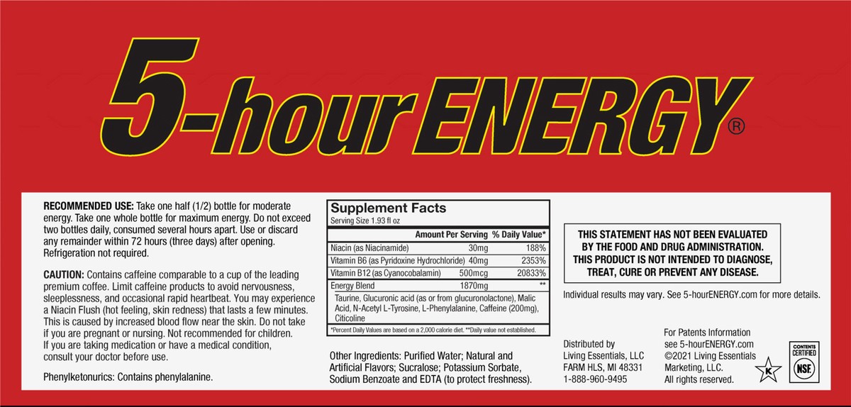 slide 3 of 7, 5-hour ENERGY Shot, Extra Strength, Berry, 1.93 oz, 24 Count, 10 ct