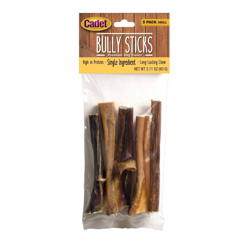 slide 1 of 4, Cadet Small Beef Flavor Bully Sticks Dog Treats - 2.11oz/5ct, 2.11 oz, 5 ct