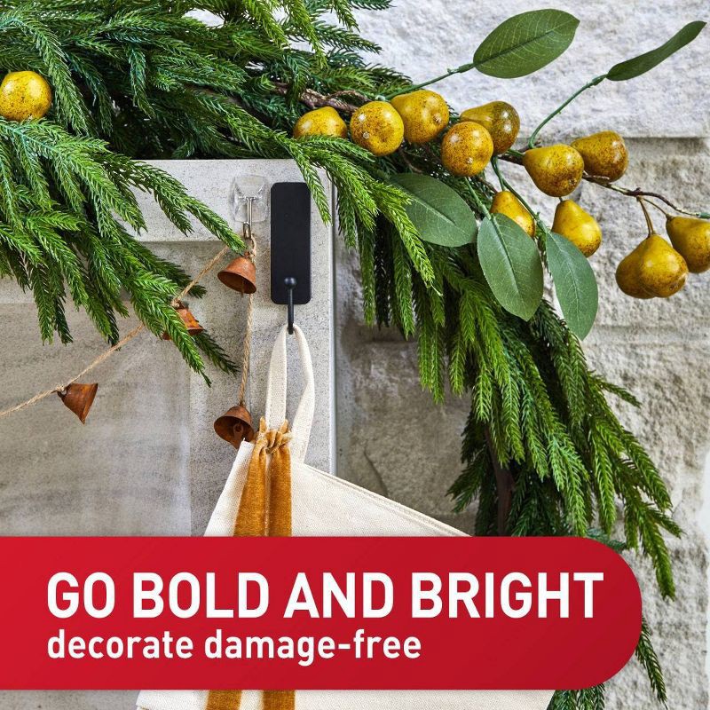 slide 3 of 14, Command Medium Sized Decorative Hook Black: Plastic Painted Hook with Command Strips, 3 lb Capacity, 1 Pack, 3 lb, 1 ct