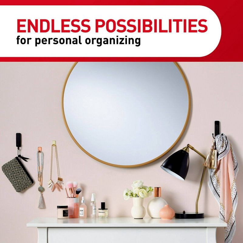 slide 7 of 14, Command Medium Sized Decorative Hook Black: Plastic Painted Hook with Command Strips, 3 lb Capacity, 1 Pack, 3 lb, 1 ct