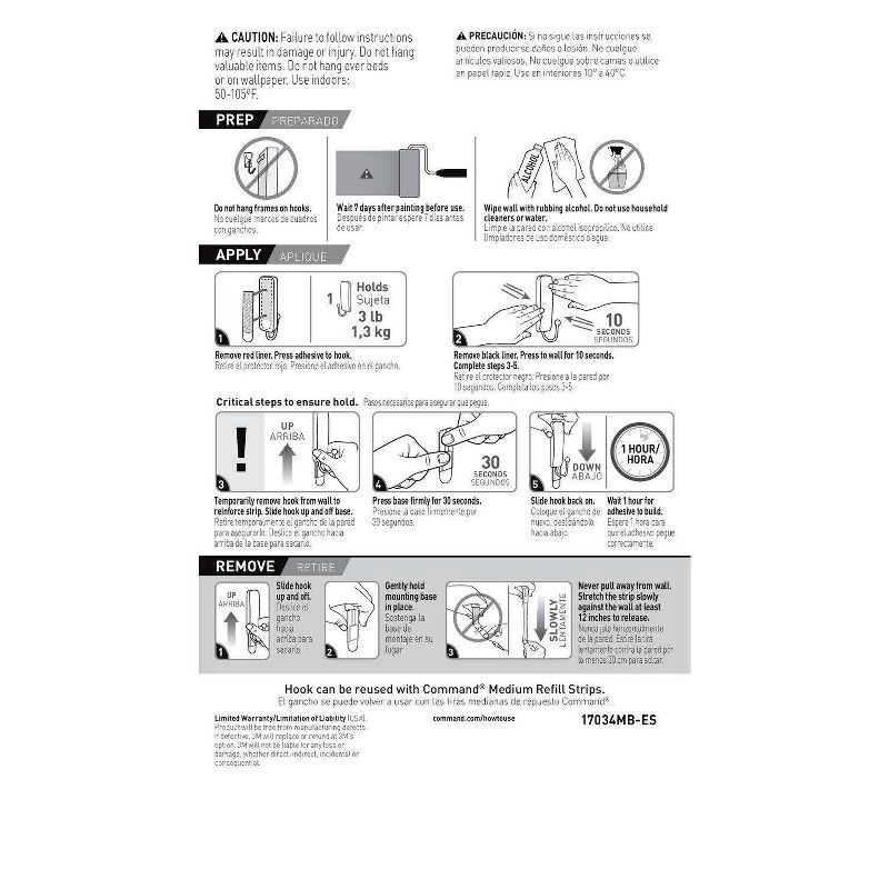 slide 7 of 13, Command Medium Sized Decorative Hook Black: Plastic Painted Hook with Command Strips, 3 lb Capacity, 1 Pack, 3 lb, 1 ct