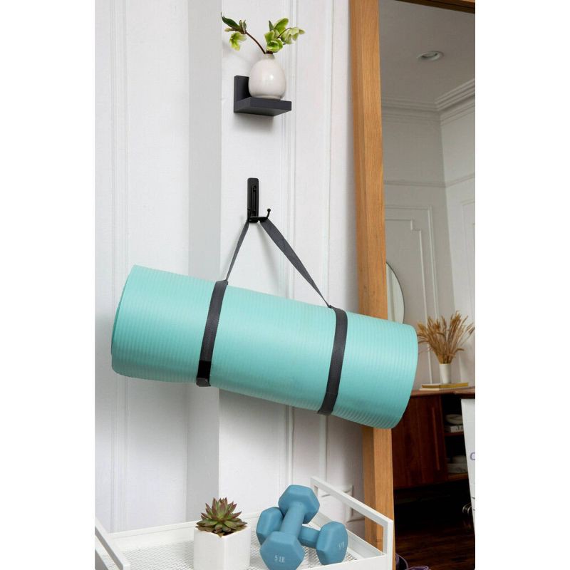 slide 9 of 9, Command Large Sized Double Decorative Hook Matte Black: Wall Hooks, Plastic, Painted Finish, 4 lb Capacity, 4 lb