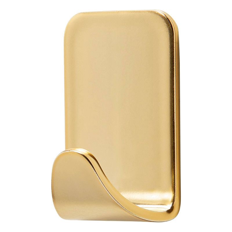 slide 3 of 12, Command Small Sized Metallic Decorative Hooks Brass: Gold Wall Hooks, 0.5 lb Capacity, 4 Pack, 1 ct