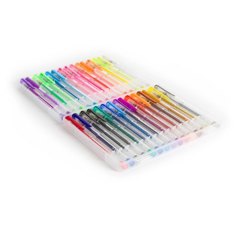 slide 3 of 5, 30ct Gel Pens in Case - U Brands: Multicolored 0.7mm Glitter & Colored Pens for Girls, Art & Stationery, Non-Toxic, Teacher Supplies, 30 ct