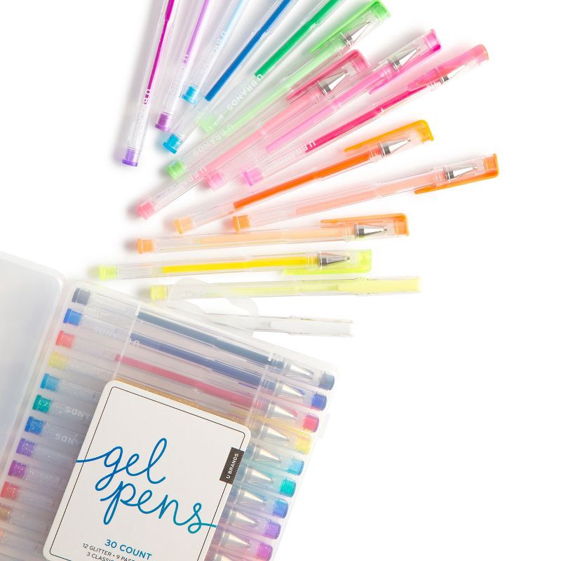 slide 1 of 5, 30ct Gel Pens in Case - U Brands, 30 ct