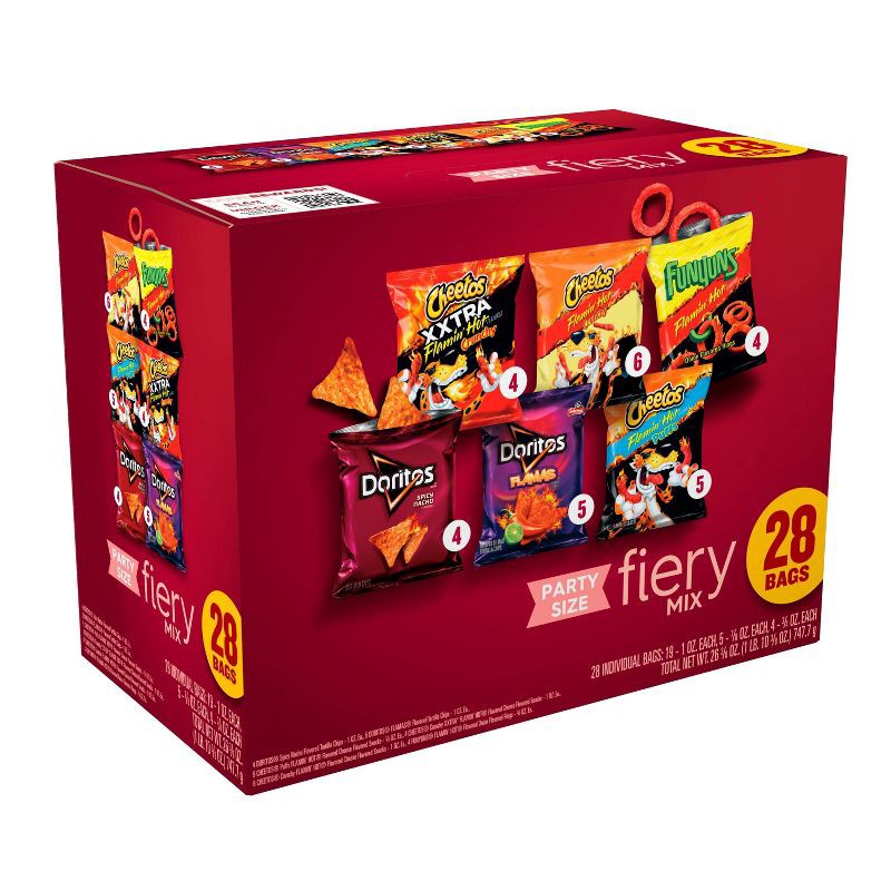 slide 5 of 8, Frito-Lay Snacks Fiery Mix Party Size Spicy Variety Pack - 28ct, 28 ct
