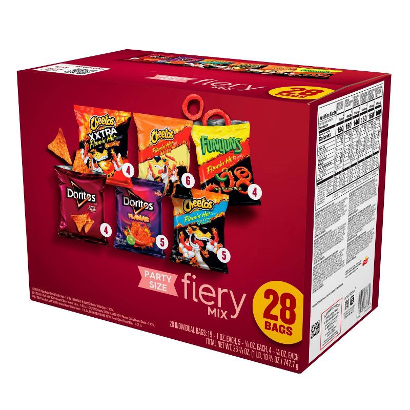 slide 6 of 8, Frito-Lay Snacks Fiery Mix Party Size Spicy Variety Pack - 28ct, 28 ct