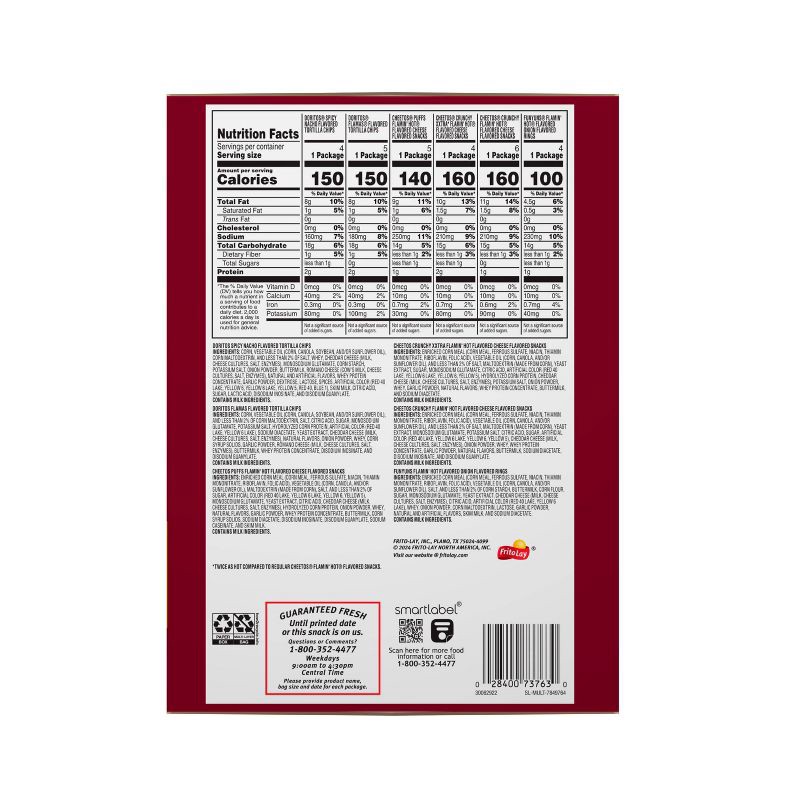 slide 8 of 8, Frito-Lay Snacks Fiery Mix Party Size Spicy Variety Pack - 28ct, 28 ct