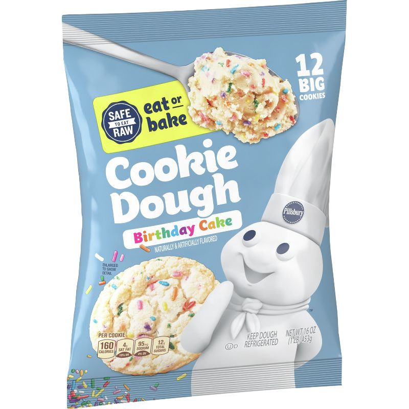 slide 1 of 11, Pillsbury Birthday Cake Sugar Cookie Dough - 16oz/12ct, 12 ct; 16 oz