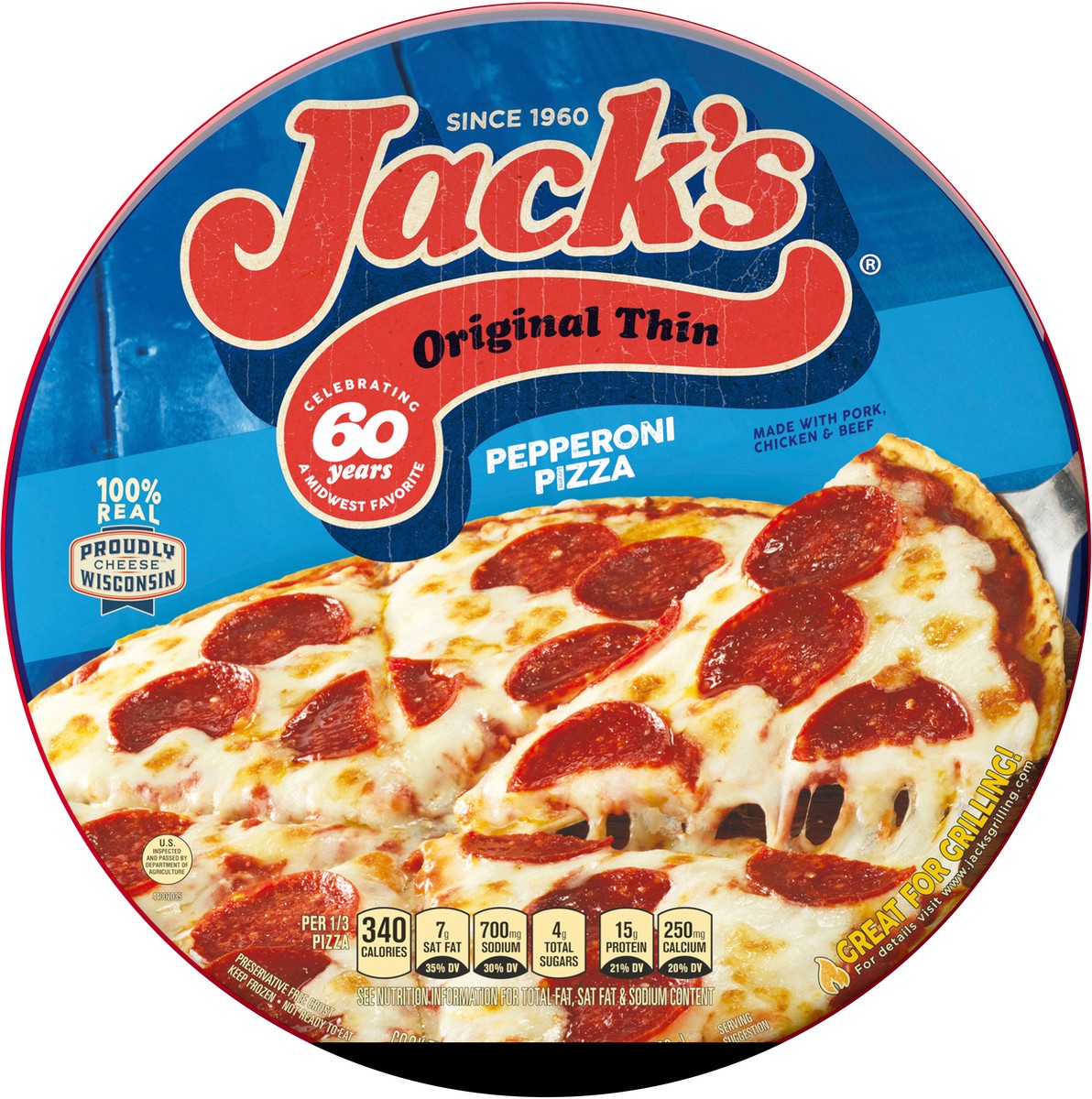 slide 4 of 7, Jack's Original Thin Crust Pepperoni Frozen Pizza, 14.3 oz