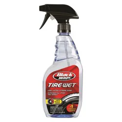 Black Magic 23oz Tire Wet Tire Shine: Liquid Automotive Polish & Conditioner, Non-Abrasive Tire Cleaner Spray