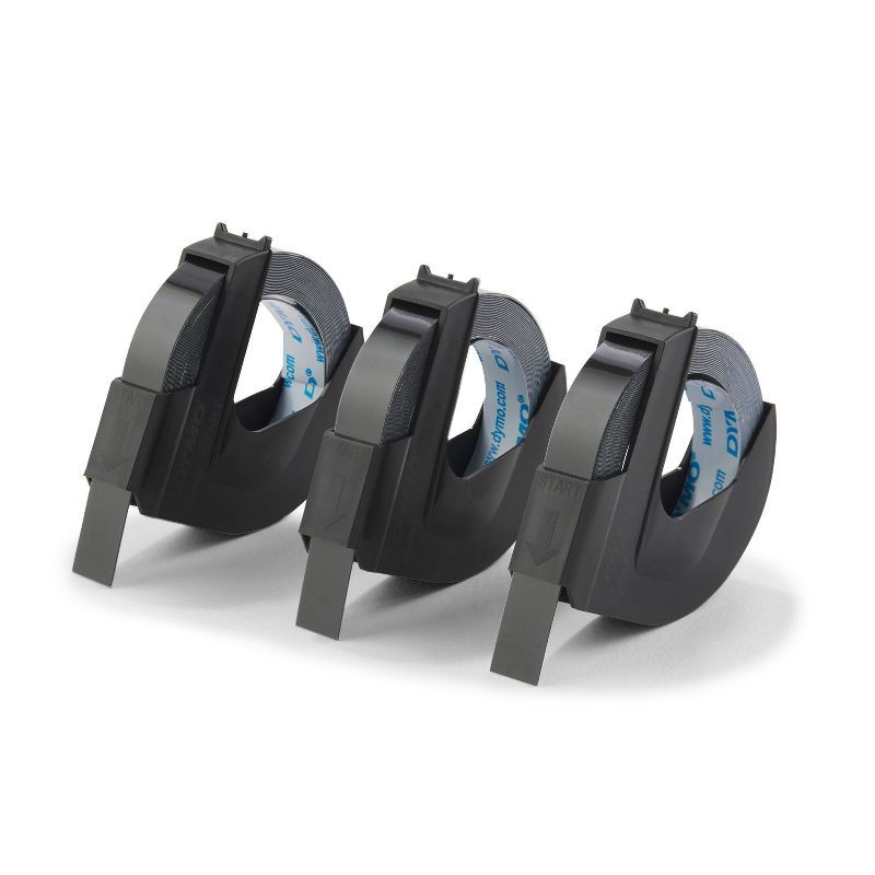 slide 2 of 3, DYMO 3pk Embossed Label Maker Tape Cartridges - Black Plastic, 3 ct