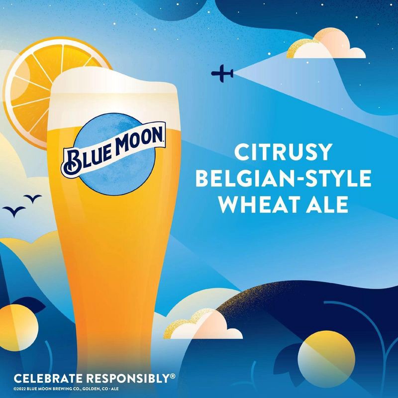 slide 3 of 6, Blue Moon Belgian White Wheat Ale Beer - 15pk/12 fl oz Cans, 15 ct; 12 fl oz