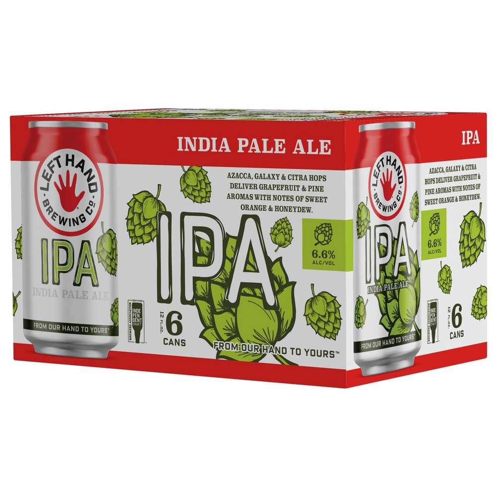 slide 6 of 10, Left Hand Brewing Co. Left Hand IPA Beer - 6pk/12 fl oz Cans, 6 ct; 12 fl oz