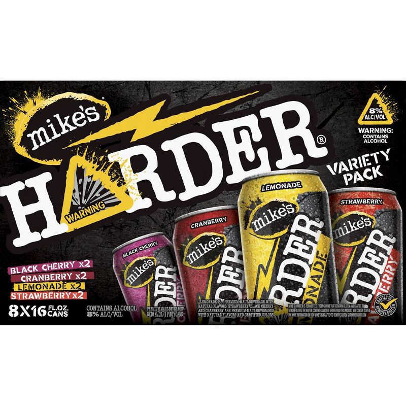 slide 4 of 4, Mike's Harder Variety Pack - 8pk/16 fl oz Cans, 8 ct; 16 fl oz