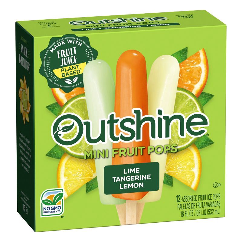 slide 4 of 14, Outshine Lime Tangerine & Lemon Frozen Fruit Bars - 12ct, 12 ct